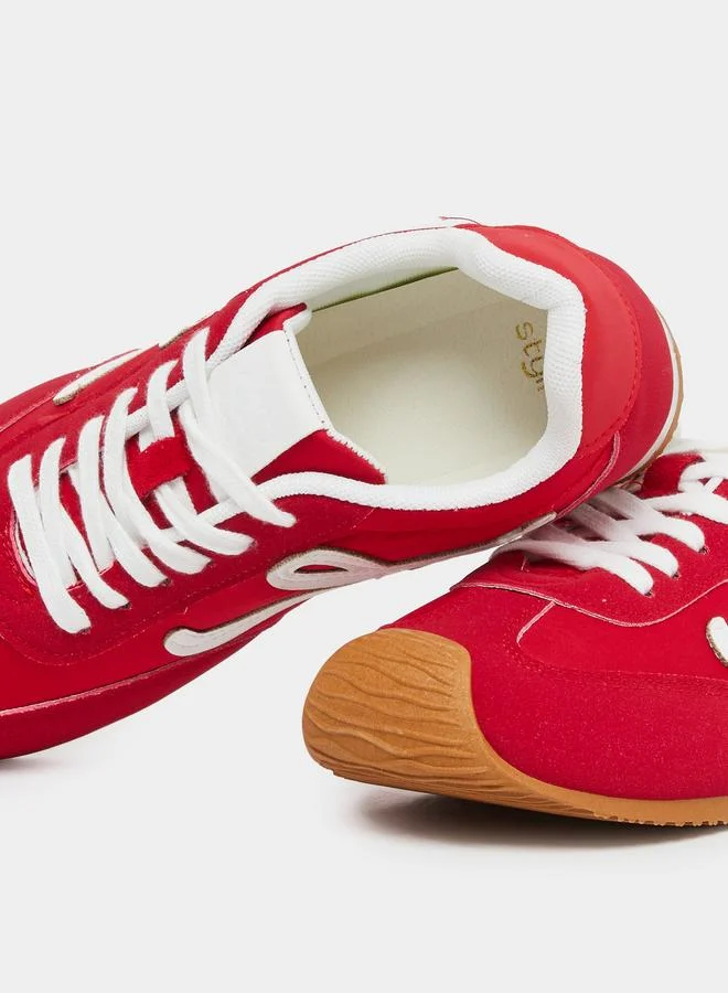 Styli Logo Detail Lace Up Sneakers