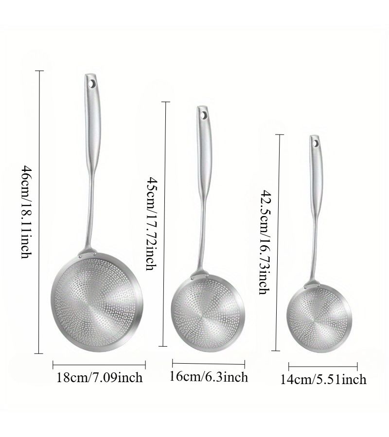 Stainless Steel Large Colander Kitchen Cooking Strainer Spoon Model M - Image 4