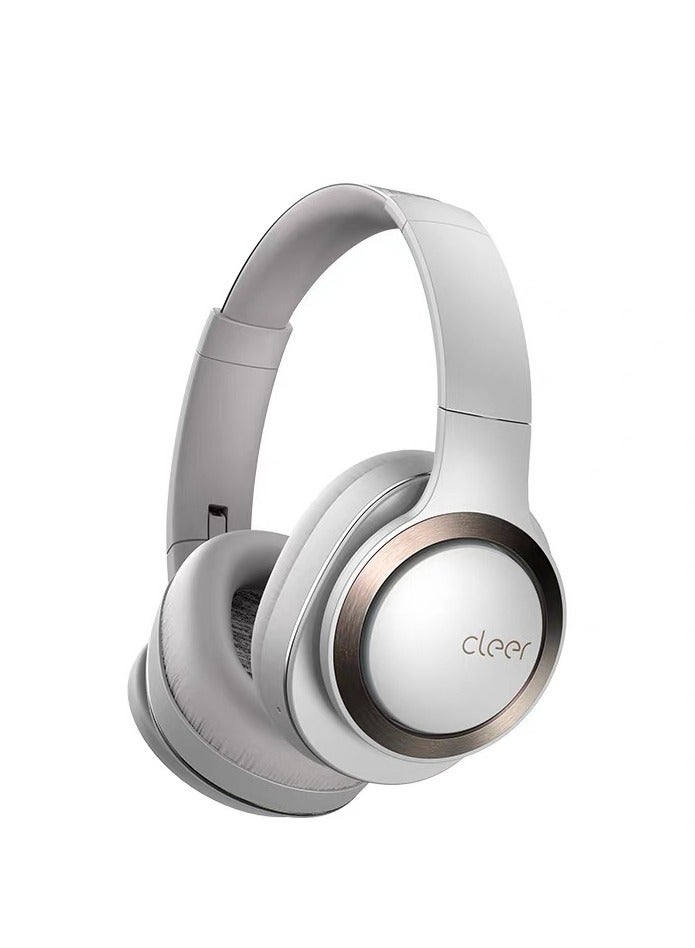 Cleer Enduro ANC Noise Cancelling Over the Ear Bluetooth Headphones with Mic, 60 Hrs Playtime, Noise Canceling, Ambient EQ Modes, Hi-Res Audio, Deep Bass, Multi-Point Connect, Bluetooth 5.0, Light Grey - Image 1