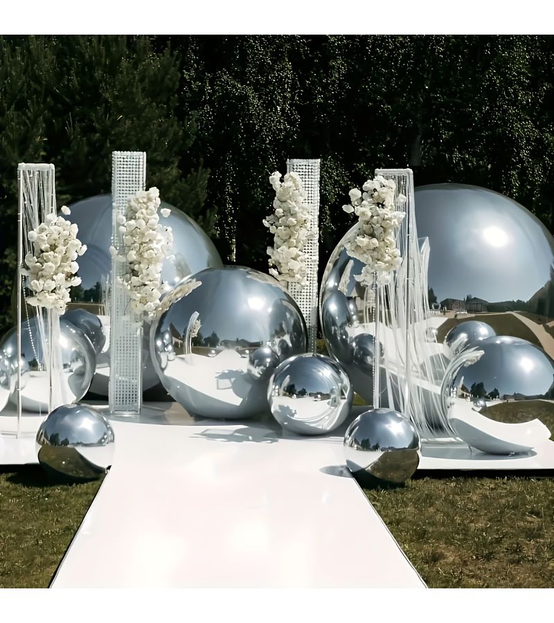 13 Pcs Silvery Aluminum Foil Balloons Reusable Sturdy Base Portable Carry Strap Reflective Surface For Christmas Wedding Birthday Mother S Day Party Decorations - Image 3