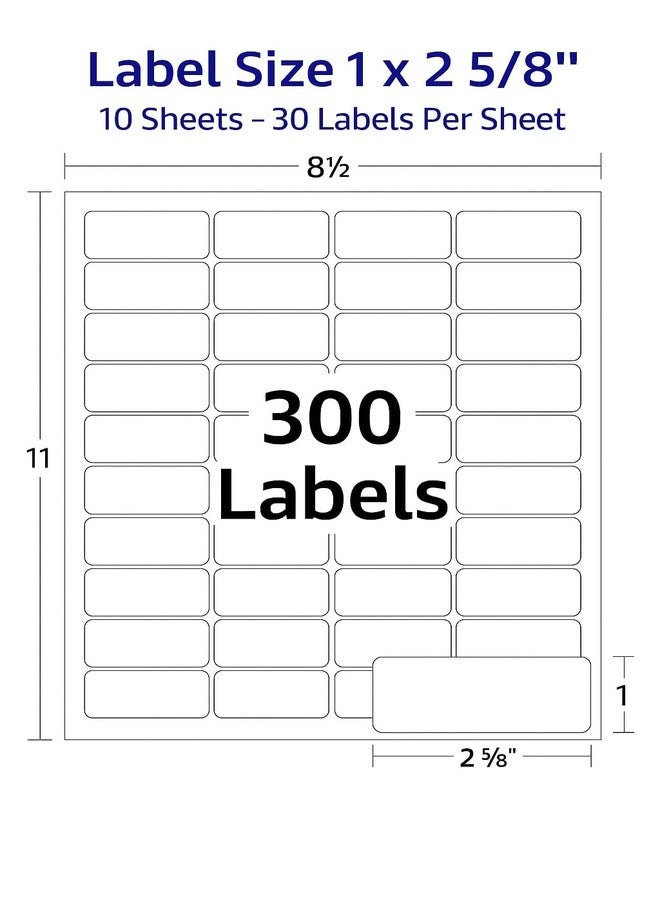 Blank Labels Easy Peeling Printable Address Shipping Labels, 1" x2 5/8" | Customizable Sticker | White | 300 Blank Mailing and Shipping Labels | Inkjet and Laser Printer Guaranteed | Blank Labels - Image 1