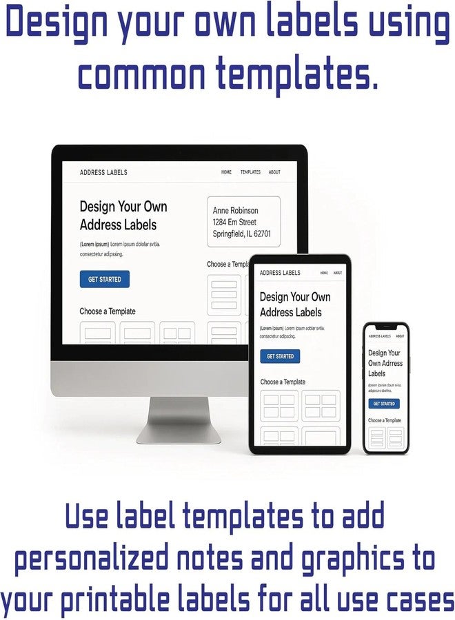 Blank Labels Easy Peeling Printable Address Shipping Labels, 1" x2 5/8" | Customizable Sticker | White | 300 Blank Mailing and Shipping Labels | Inkjet and Laser Printer Guaranteed | Blank Labels - Image 3