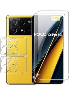 Generic 2+2 Pack Compatible with Xiaomi Poco X6 Pro 5G Screen Protector Camera Lens Protector, 9H Hardness Anti-Scratch Tempered Glass flim,Anti-Fingerprint,Anti-Scratch  - Image 1