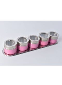 Generic 5-Piece Magnetic Condiment Spices Jar Storage Set Silver KSA ...
