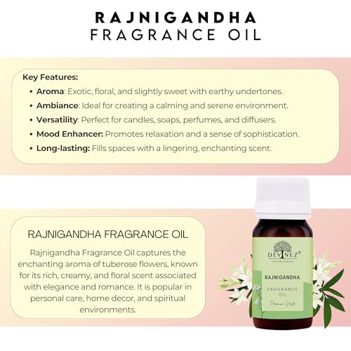 Devinez Lilly, Rajnigandha Aroma Oil for Diffuser/Ultrasonic Aroma Diffuser/Tealight Diffuser/Reed Diffuser, 30ml Each - Image 4