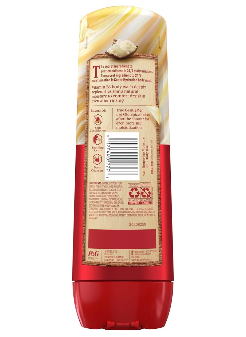 Old Spice - Old Spice Body Wash GentleMan’s Super Hydration for Men, 24/7 Renewing Moisture, Gentle on Skin, Vanilla + Shea Scent, 20 fl oz - Image 1