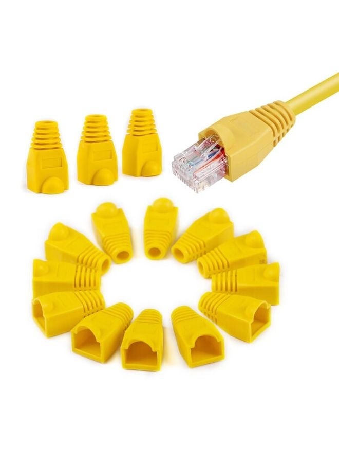 Network Cable Boots Cap Cover for RJ45, Yellow (100 pcs in one packaging , the price is for 100 pcs)(Yellow)  - Image 3