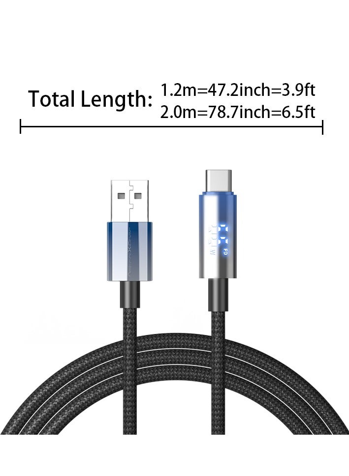 Astralxipher 【66W Super Fast Charging】USB-A to USB-C Braided Cable 1.2m/2m | Compatible with Huawei Mate60/70, iPhone 15/16 Pro Max, Galaxy S25 Ultra | Power Bank/Tablet Fast Charge - Image 2