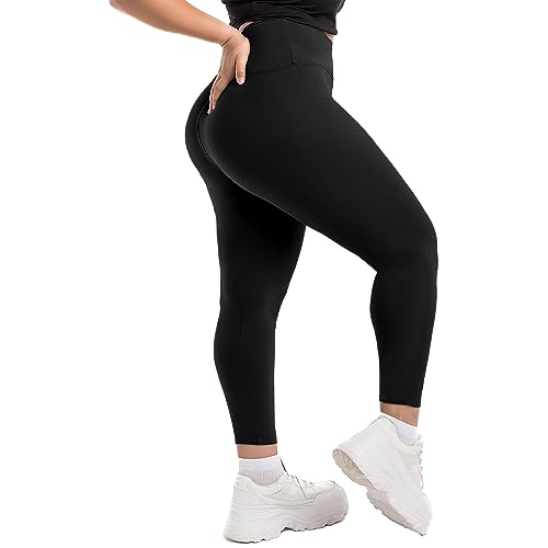 Walifrey High Waist Plus Size Leggings for Women, Buttery Soft Plus Size Leggings Black 4XL - Image 1
