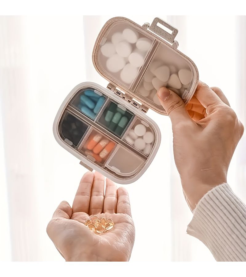 Pink Portable Pill Organizer Medicine Storage Box For Travel And Bag - Image 2