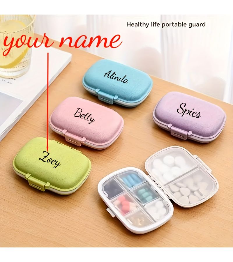 Pink Portable Pill Organizer Medicine Storage Box For Travel And Bag - Image 1