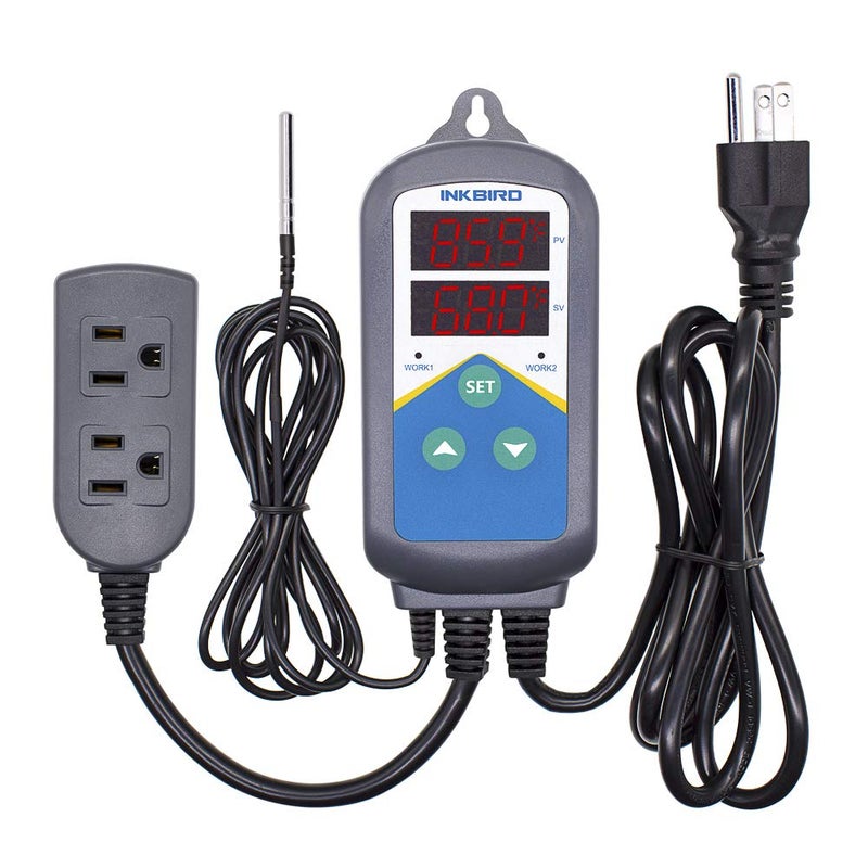 Inkbird ITC-306T Pre-Wired Electronic Heating Thermostat Temperature Controller and 24 Hours Digital Day & Night Cycle Timer Controller for Seed Germination Reptiles Hatching - Image 1
