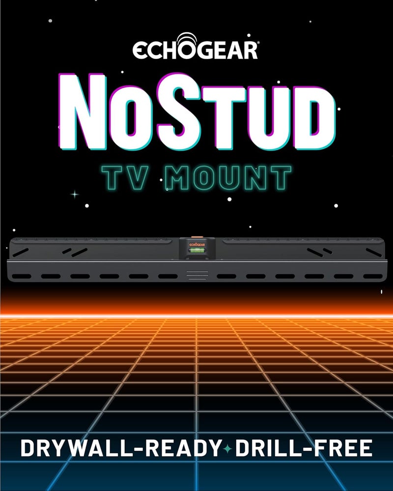 ECHOGEAR No Stud TV Mount for Drywall - Slim No Drill Design Holds TVs Up to 100lbs with Nails - Easy Studless Install with No Drill Needed - Image 2