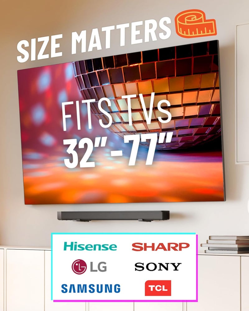 ECHOGEAR No Stud TV Mount for Drywall - Slim No Drill Design Holds TVs Up to 100lbs with Nails - Easy Studless Install with No Drill Needed - Image 3