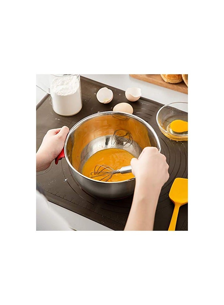 erorex Stainless Steel Mixing Bowls with Lids - Nesting Bowls with Graters, Handle, Pour Spout, Airtight Lids - Non-Slip Mixing Bowl Set for Cooking, Baking  - Image 3