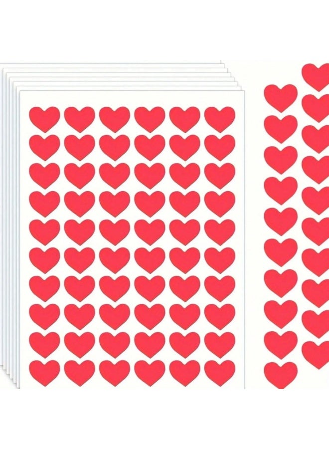 Red Heart Design Stickers – Set of 300 Pieces Stickers with a red heart design, a set of 300 pieces, suitable for decorating gifts, cards, favor boxes, and can be applied on paper, cardboard, glass, plastic, and metal surfaces. - Image 4
