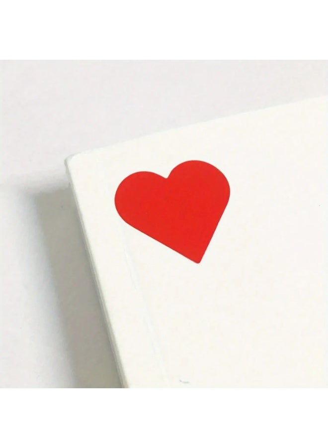 Red Heart Design Stickers – Set of 300 Pieces Stickers with a red heart design, a set of 300 pieces, suitable for decorating gifts, cards, favor boxes, and can be applied on paper, cardboard, glass, plastic, and metal surfaces. - Image 5