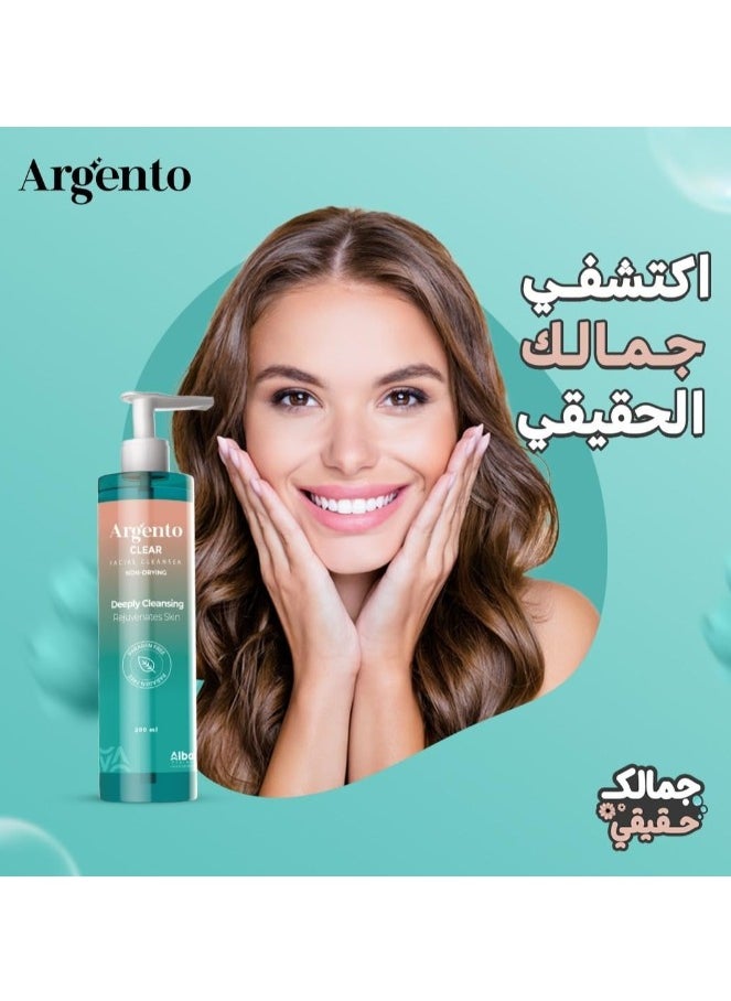 ARGENTO Facial Cleanser for Oily & Mixed Skin - Controls Oil & Cleanses Pores - (200 ml)  - Image 3