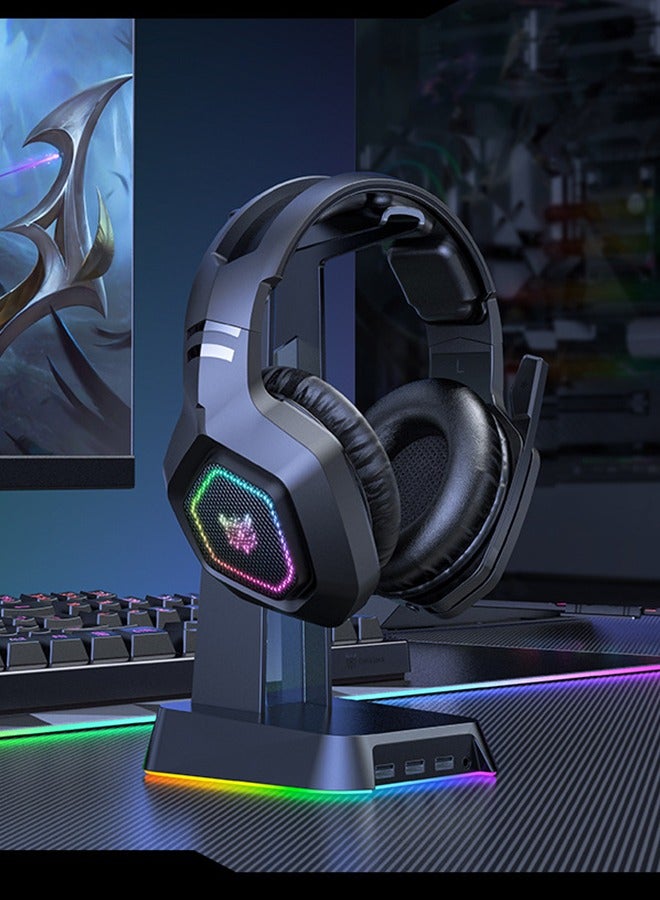 Wireless Gaming Headset for PC, Ps5, Ps4, 2.4 Ghz USB & Type-C Gaming Headphones with Microphone, 30H Battery Bluetooth Headphones for Switch, Laptop, Mobile, Mac (Black)  - Image 2