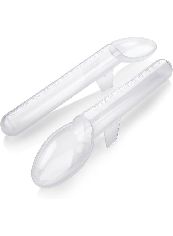MEDca Calibrated Medicine Spoon for Kids, Baby & Toddler - (Pack of 2) - 2 Tsp/10 mL Capacity Plastic Oral Liquid Dose Medication Graduated Dispenser - Image 1