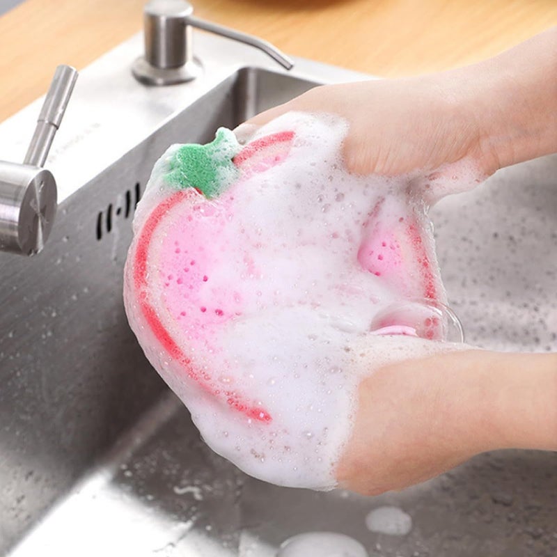 Fruit Shaped Kitchen Sponges 8PCS Set Thickened Soft Non Scratch Dishwashing Cleaning - Image 5