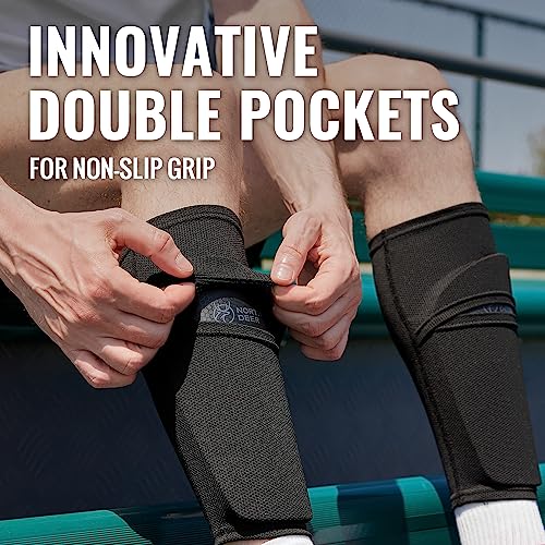 Northdeer Soccer Shin Pads for incl. Sleeves with Optimized Insert Pocket - Protective Soccer Equipment for Kids Adults (White M) - Image 2