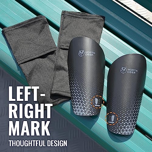 Northdeer Soccer Shin Pads for incl. Sleeves with Optimized Insert Pocket - Protective Soccer Equipment for Kids Adults (White M) - Image 4