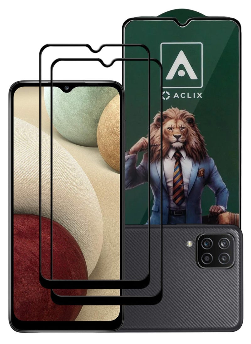 ACLIX 2 Pieces Antistatic ESD Dustproof Premium Quality High Definition Tempered Glass Screen Protector Designed For Samsung Galaxy A12 - Image 1