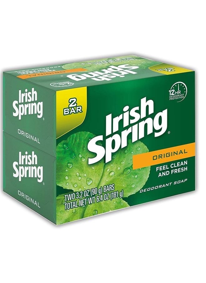 Irish Spring Original Deodorant Bar Soap, 3.20 oz bars, 2 ea  - Image 2