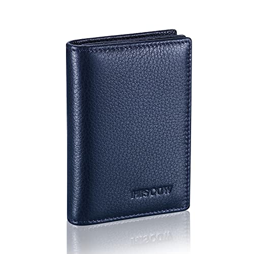 HISCOW Leather Business Card Case Holder for Men & Women, Italian Calfskin (Pebbled Blue) - Image 4