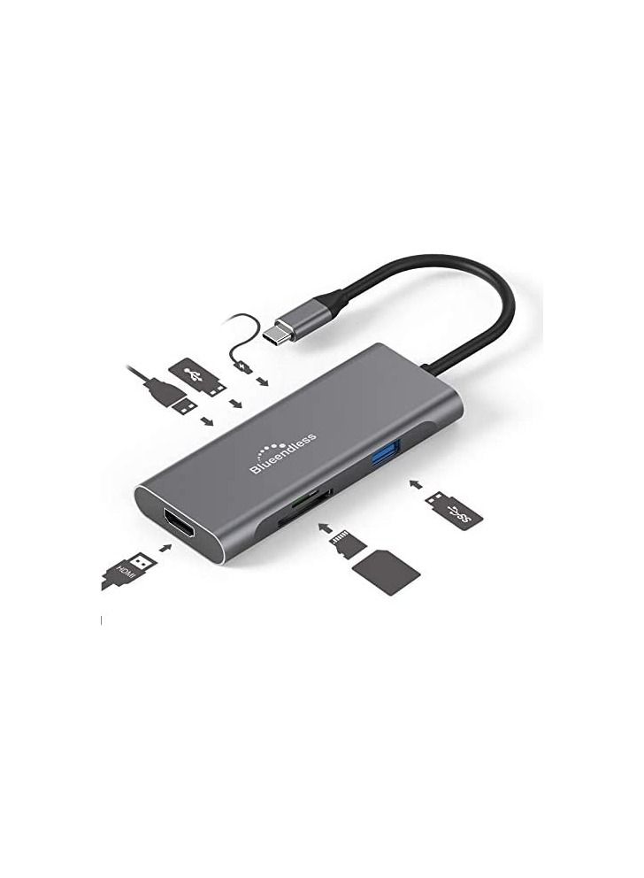 BLUEENDLESS USB-C Multi-Port 7 in 1 hub - Image 1