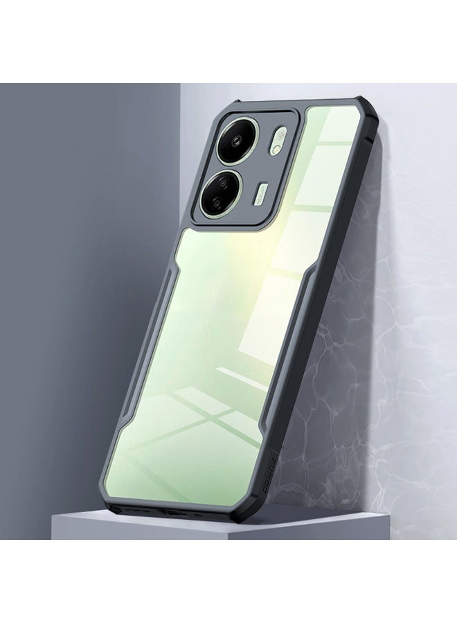 SanHu for Redmi 13C 5G Case, Ultra Thin Lightweight, Soft TPU Bumper, Acrylic Clear Back Cover Redmi 13C 5G, Black - Image 2