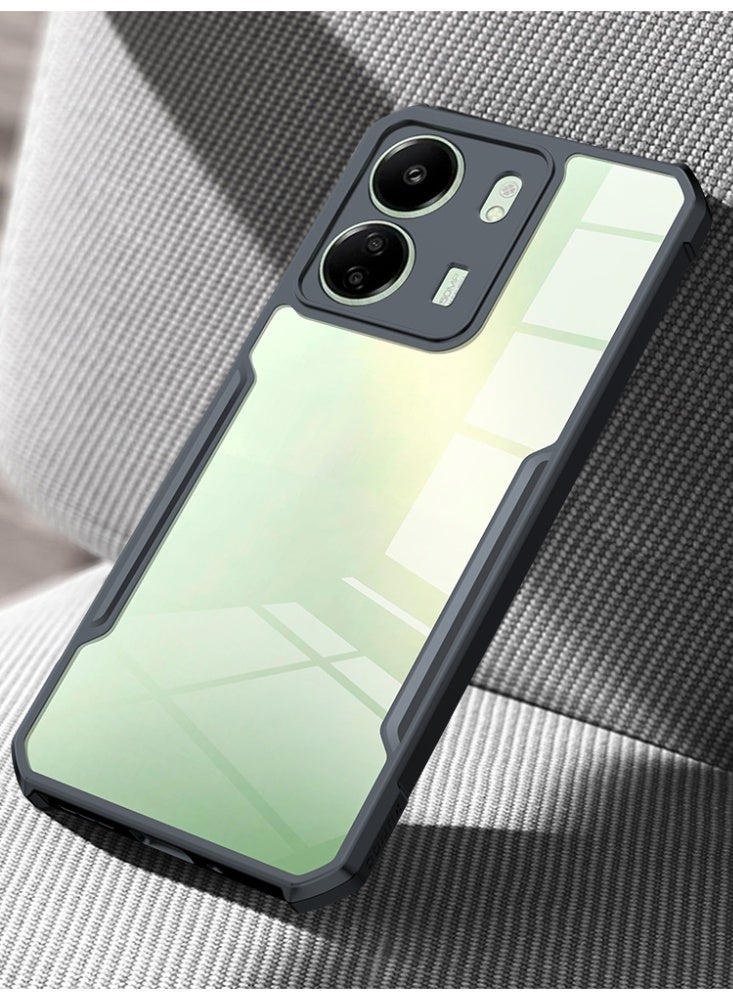 SanHu for Redmi 13C 5G Case, Ultra Thin Lightweight, Soft TPU Bumper, Acrylic Clear Back Cover Redmi 13C 5G, Black - Image 3