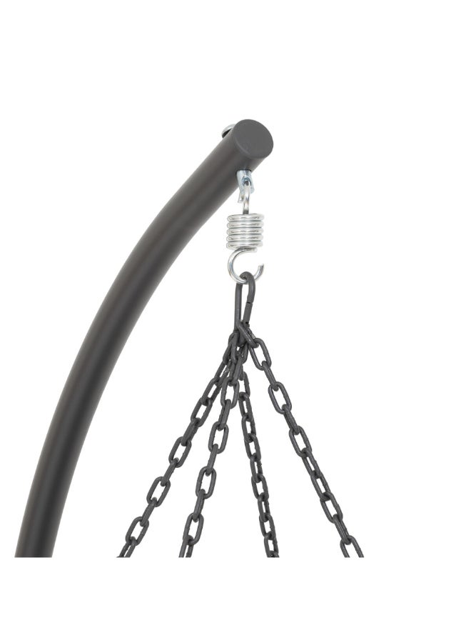 هسبيرايد جيبرالتار كرسي استرخاء معلق للحديقة على شكل بيضة بني ورمادي 54 x 110 x 78 سم 196959 - Image 4