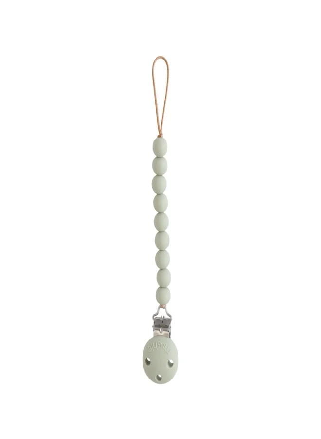 mushie Silicone Pacifier Clip Hera Sage