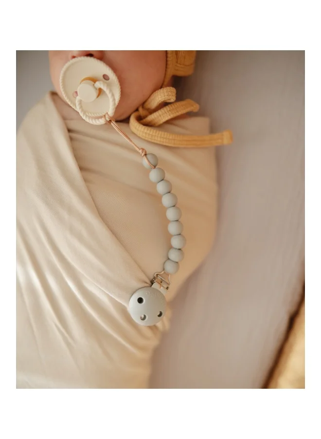mushie Silicone Pacifier Clip Hera Sage