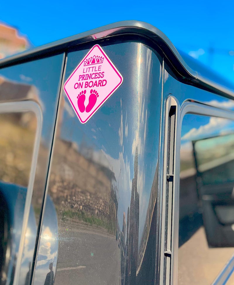 Melostu Princess On Board Car Sign - Princess On Board Decal - Princess Automotive Sign - Princess On Board Sticker for Cars - Princess On Board Window Decal - Little Princess On Board Car Sign - Image 5
