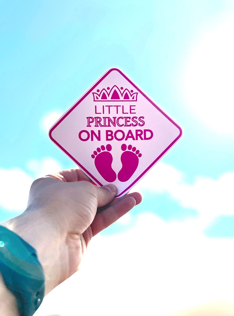 Melostu Princess On Board Car Sign - Princess On Board Decal - Princess Automotive Sign - Princess On Board Sticker for Cars - Princess On Board Window Decal - Little Princess On Board Car Sign - Image 3