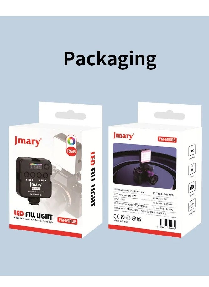 Jmary - Jmary FM-69RGB Portable Mini RGB Video Camera Light - Image 1