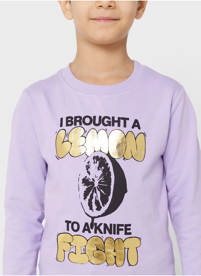 Pinata Boys Text Printed Sweatshirt