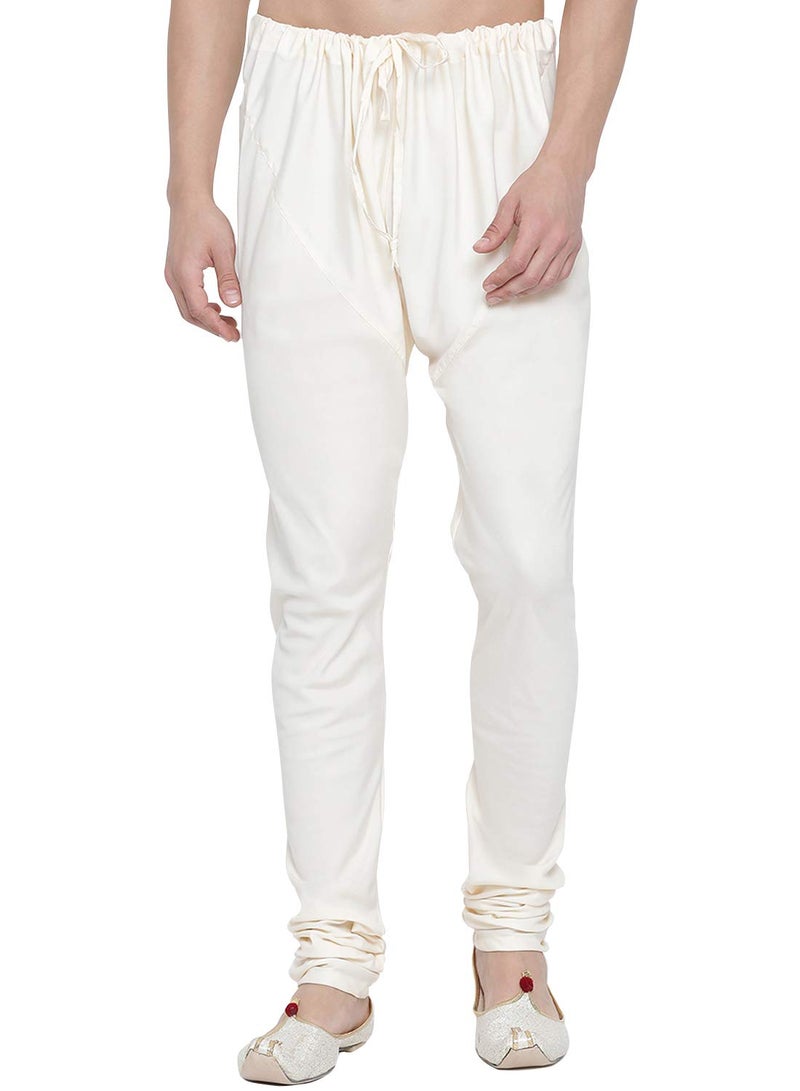 VASTRAMAY VM Mens Cotton Blend Cream Pyjama - Stylish Lounge Wear for Relaxation and Sleep | Regular Premium Cotton, Elastic Waist, and Classic Design for Ultimate Comfort_VASMPLBCR_40 - Image 1