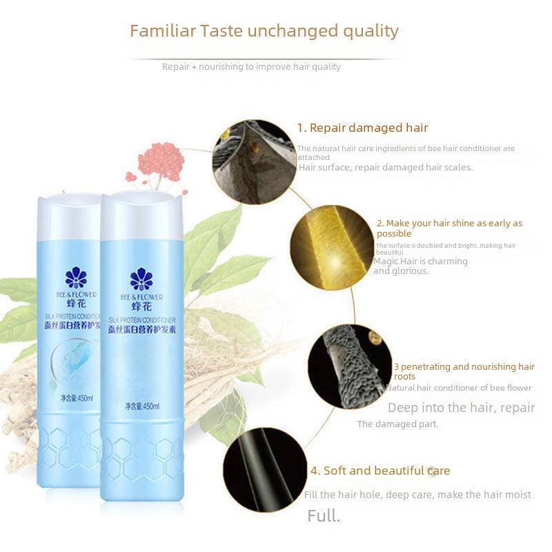 Bee Flower Conditioner Conditioner Moisturizing and Smoothing Wheat Protein for Women and Men 450ml-523(Wheat Protein) - Image 3