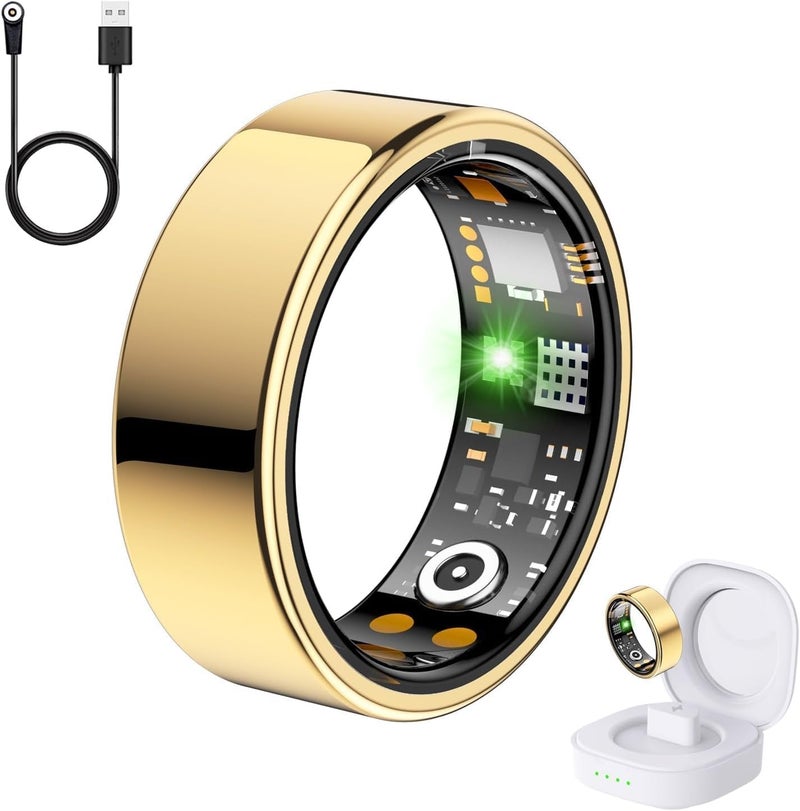 GQ Health Smart Ring IP68 Waterproof Fitness Tracker with Heart Rate Blood Oxygen Sleep Monitor Steps Calories No Subscription for iPhone and Android - Image 1