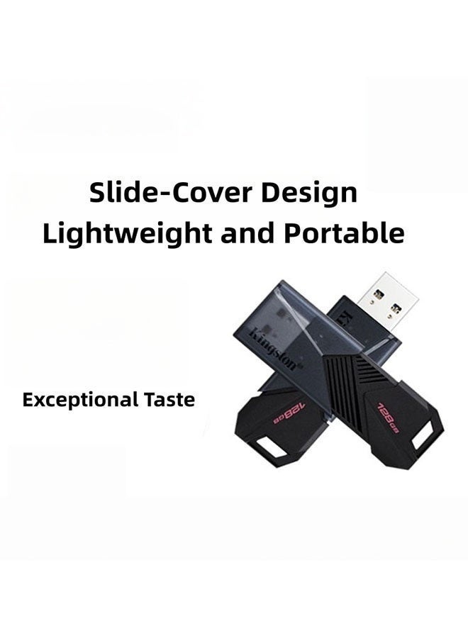 DataTraveler® Exodia™Onyx 128GB High-Speed USB 3.2 Gen 1 Retractable Flash Drive，Read Speeds Up To 100MB/s，Compatible With Computers, Business Offices, And Vehicles，Works With Multiple Devices - Image 2