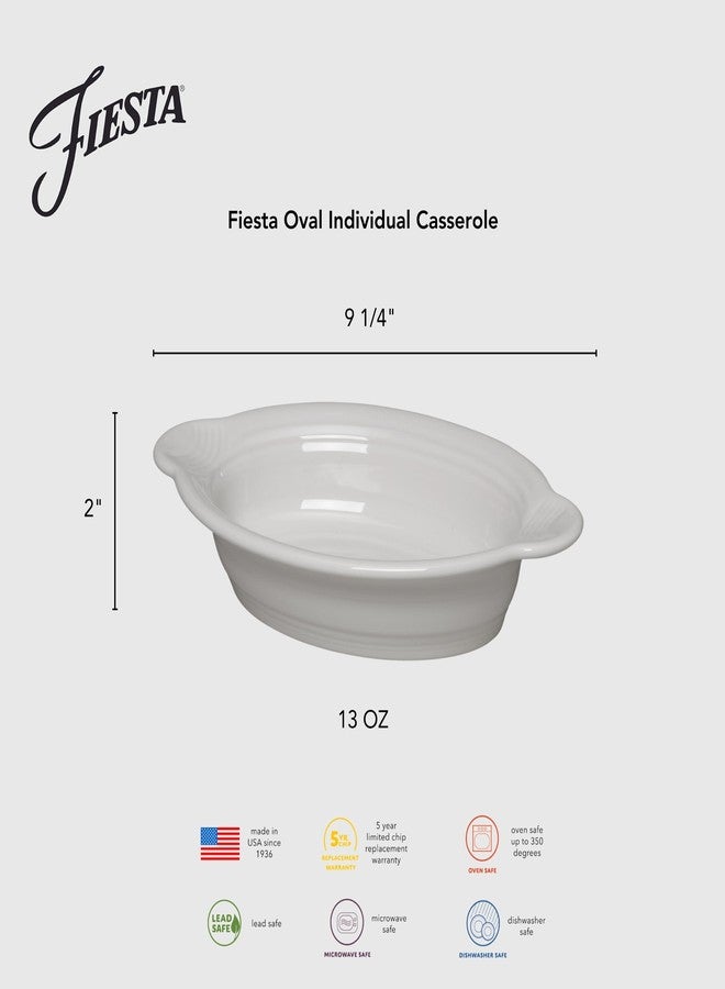 Fiesta® 9 1/8” Oval Individual Casserole 13oz - Durable Ceramic, Lead-Free, Dishwasher/Microwave/Oven Safe - Made in USA - Daffodil - Image 2