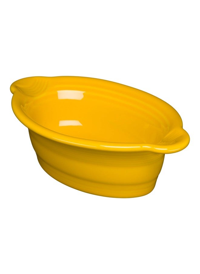 Fiesta® 9 1/8” Oval Individual Casserole 13oz - Durable Ceramic, Lead-Free, Dishwasher/Microwave/Oven Safe - Made in USA - Daffodil - Image 1