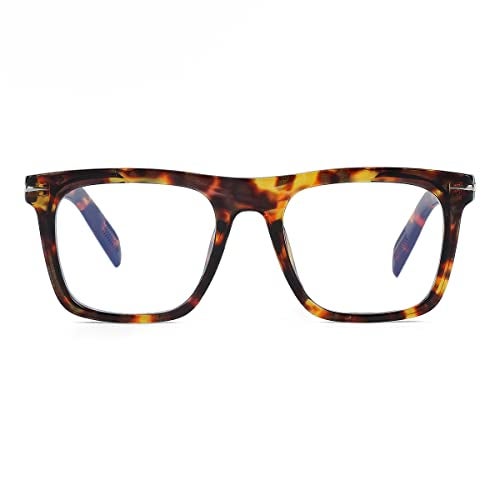 JOVAKIT Square Frame Glasses for Women Men Nonprescription Clear Lens Eyeglasses AntiBlue Light Lens Eyewear Tortoise - Image 5
