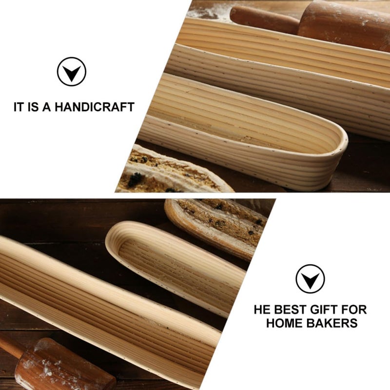 Flexible purchase choices Kichvoe Rattan Bread Proofing Basket 34x10x5.5cm Dough Baking Tool for Sourdough and Baguette Fermentation Home Baking Supplies Durability boost selected material - Image 3