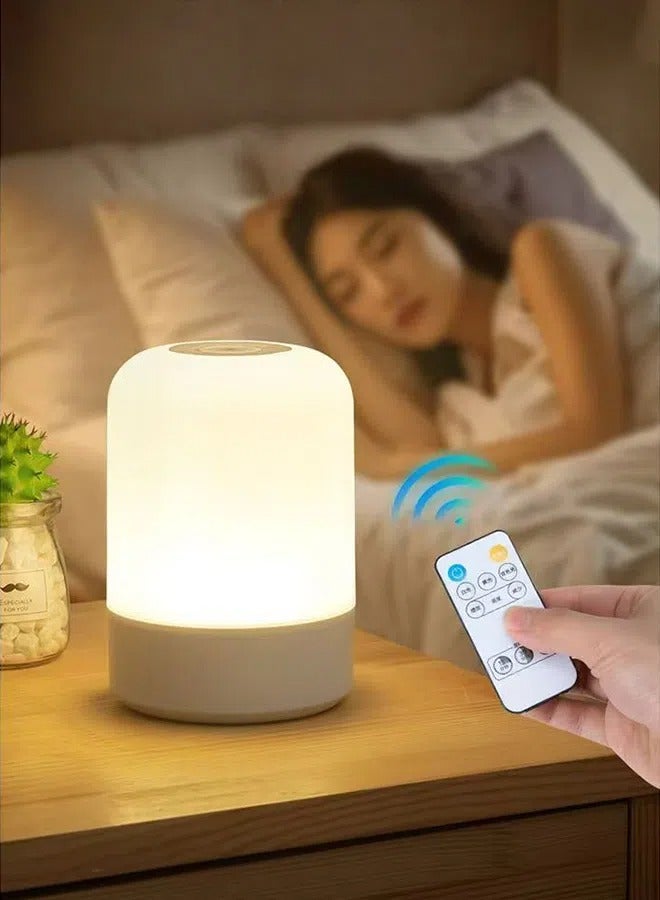 YELIN Touch Night Light, Type-c Rechargeable ,Dimmable LED Bedside Lamp with Remote, Baby Nursery Lamp, 3 Color Temperatures, Timer, Perfect for Bedroom, Dorm, Night Feeding - Image 1
