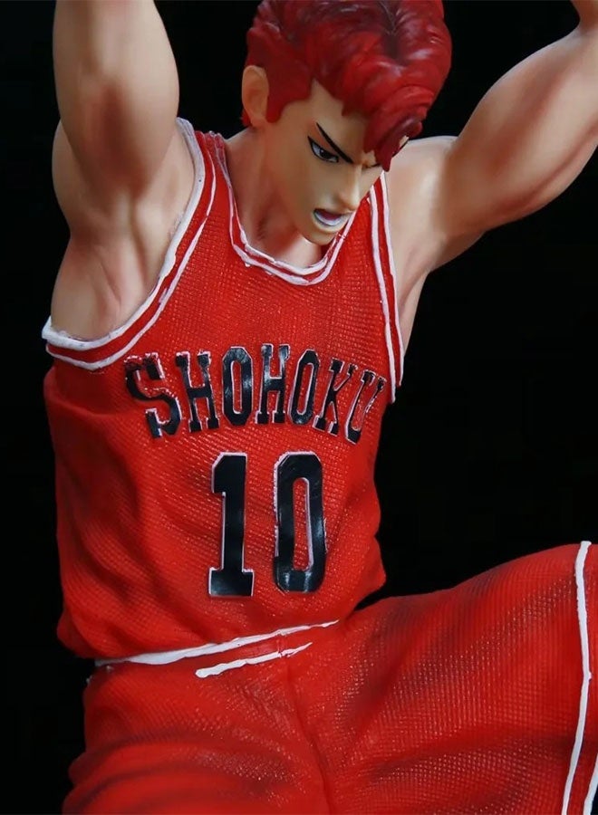 Halamodo Slam Dunk Super - Sized Hanamichi Sakuragi No.10 Anime Figure with Swappable Heads - Ideal Birthday Gift，38.5 cm - Image 2